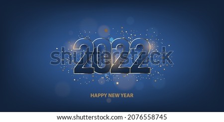 Happy new year 2022 background. Holiday greeting card design. Vector illustration.