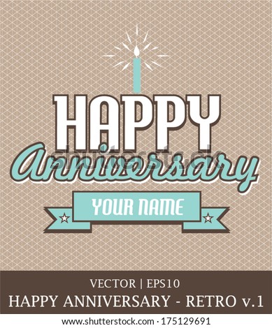 Vector Images Illustrations And Cliparts Happy Anniversary Retro