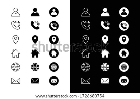 Contact details icons for business card or flyer