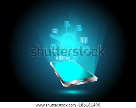 Vector Illustration of mobile technology trends and Enterprise service bus which it integrates various enterprise,legacy, database, mobile applications.