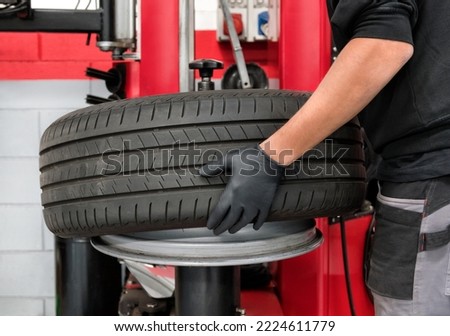 Similar – Image, Stock Photo Crop faceless mechanic working with drilling machine in factory