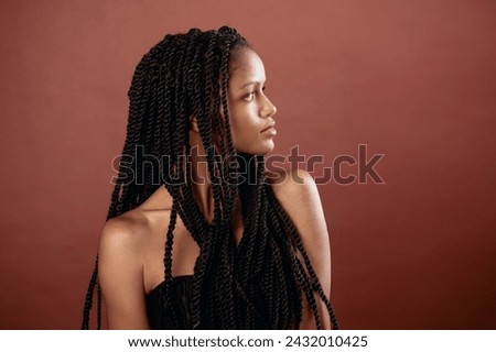 Similar – Image, Stock Photo Pensive black woman on urban pavement in daytime