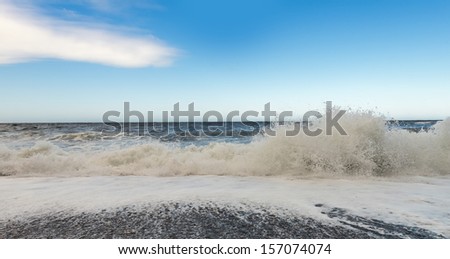Waves wash over pebbles (Cape Breton, Nova Scotia, Canada)