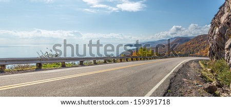 Panorama of Cabot Trail Highway  (Cape Breton, Nova Scotia, Canada)