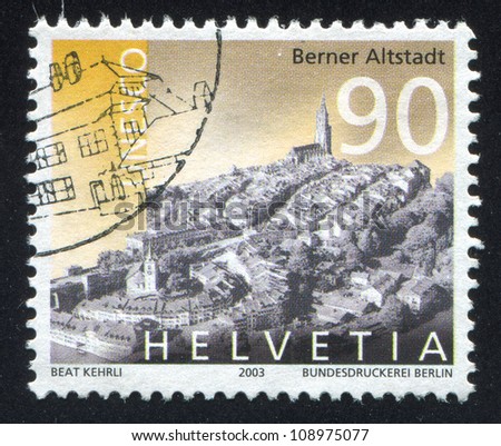 SWITZERLAND - CIRCA 2003: stamp printed by Switzerland, shows Old City, circa 2003