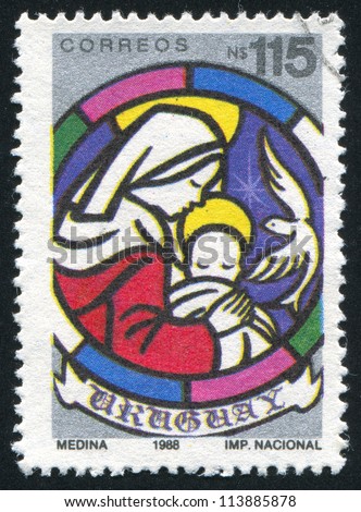URUGUAY - CIRCA 1988: stamp printed by Uruguay, shows Christmas, circa 1988