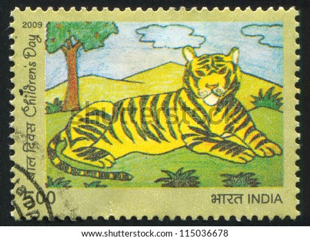 INDIA - CIRCA 2009: stamp printed by India, shows tiger, circa 2009