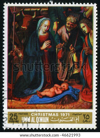 UMM AL QIWAIN - CIRCA 1971:  birth of Jesus Christ, circa 1971.