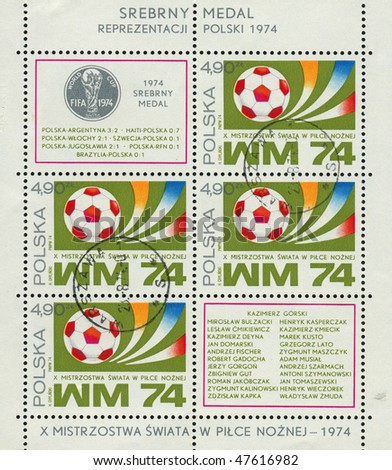 POLAND - CIRCA 1974: World Cup Soccer Championship, Munich, circa 1974.