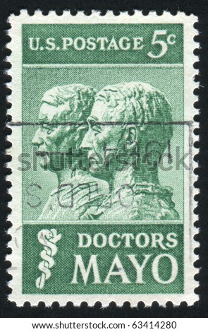 UNITED STATES - CIRCA 1964: stamp printed by United states, shows William and Charles Mayo, circa 1964