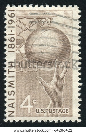 UNITED STATES - CIRCA 1961: stamp printed in United states, shows Basketball, circa 1961