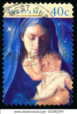 AUSTRALIA - CIRCA 1996: stamp printed by Australia, shows Madonna and Child, circa 1996