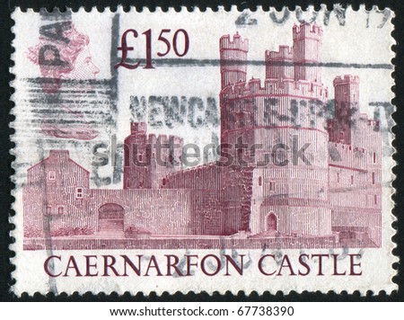 GREAT BRITAIN - CIRCA 1988: stamp printed by Great Britain, shows Caernarfon Castle, circa 1988