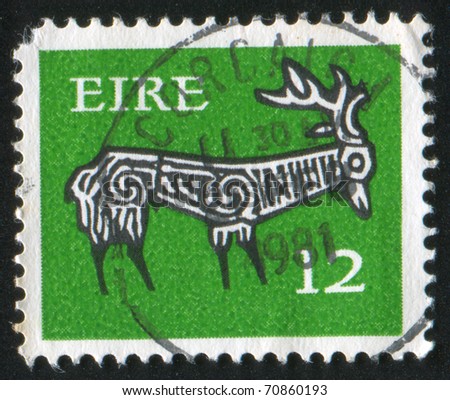 IRELAND - CIRCA 1922: stamp printed by Ireland, shows Map of Ireland, circa 1922