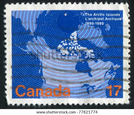CANADA - CIRCA 1981: stamp printed by Canada, shows Map of Canada Showing Provincial, Boundaries, 1867, circa 1981