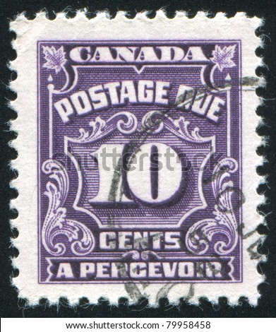 CANADA - CIRCA 1950: stamp printed by Canada, shows Postage Due Stamp, Ten Cents, circa 1950