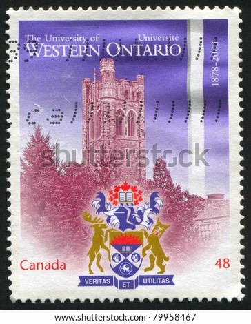 CANADA - CIRCA 2003: stamp printed by Canada, shows University of Western Ontario, London, Ont., 125th anniv., circa 2003