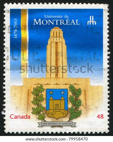 CANADA - CIRCA 2003: stamp printed by Canada, shows University of Montreal, 125th anniv., circa 2003