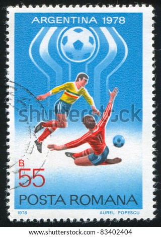 ROMANIA - CIRCA 1978: A stamp printed by Romania, show football, circa 1978.
