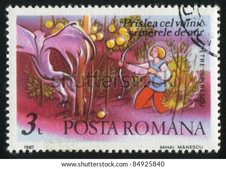 ROMANIA - CIRCA 1987: stamp printed by Romania, shows Scenes from Fairy Tale by Peter Ispirescu, circa 1987