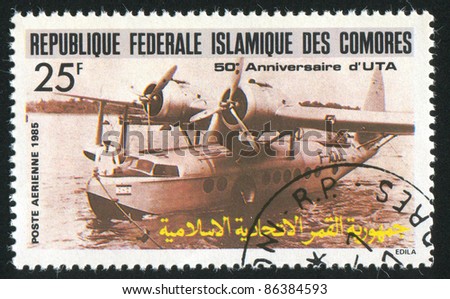 COMORO ISLANDS - CIRCA 1985: stamp printed by Comoro islands, shows plane, circa 1985