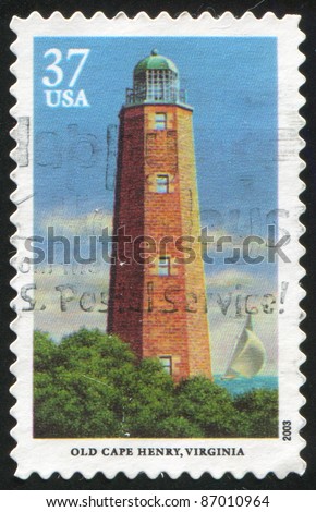 UNITED STATES - CIRCA 2003: stamp printed by United states, shows lighthouse, Old Cape, Henry, Virginia, circa 2003