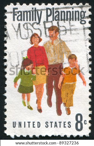 UNITED STATES - CIRCA 1972: stamp printed by United States of America, shows family, circa 1972