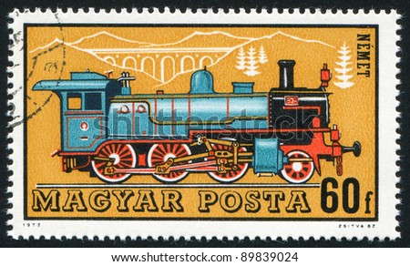HUNGARY - CIRCA 1972: A stamp printed by Hungary, shows locomotive, circa 1972