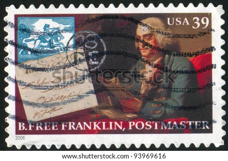 UNITED STATES - CIRCA 2006: A stamp printed by United states, shows Benjamin Franklin, circa 2006