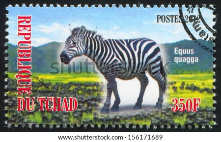 CHAD - CIRCA 2012: stamp printed by Chad, shows Plains zebra, circa 2012