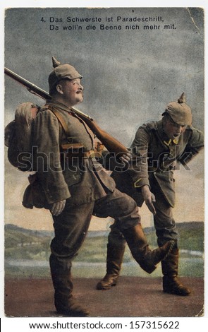 GERMAN - CIRCA 1914-1918: German soldiers postcard WWI, circa 1914-1918.