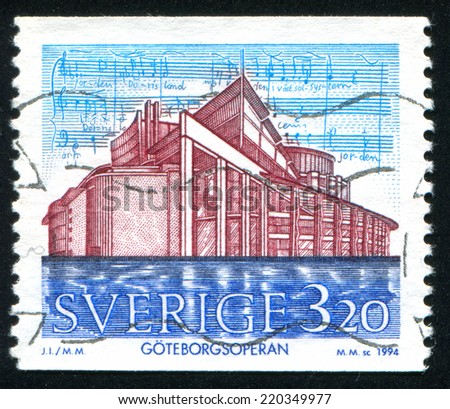 Sweden - CIRCA 1994: stamp printed by Sweden, shows Opera House, Gothenburg, circa 1994