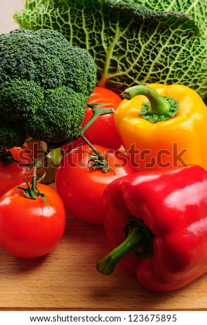 sweet pepper, tomato, cabbage