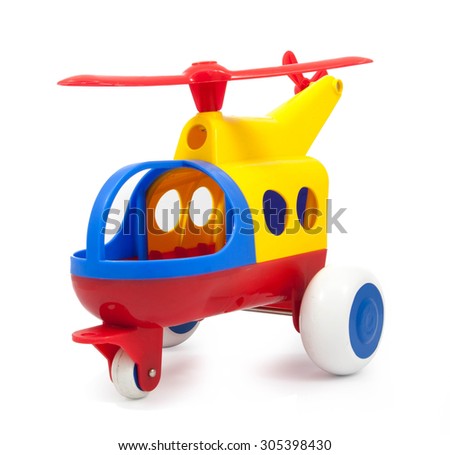 Toy helicopter isolated on white background