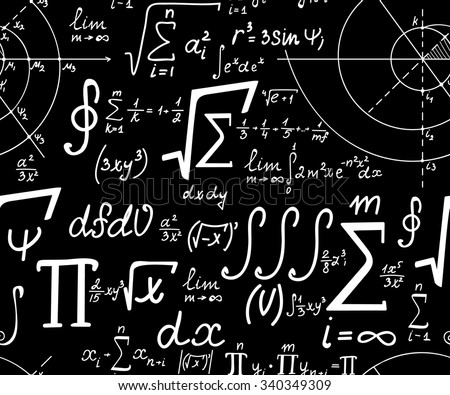 Mathematical Vector Seamless Texture With Various Mathematical Signs ...