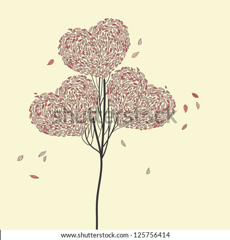 Vector Tree With Hearts - 125756414 : Shutterstock