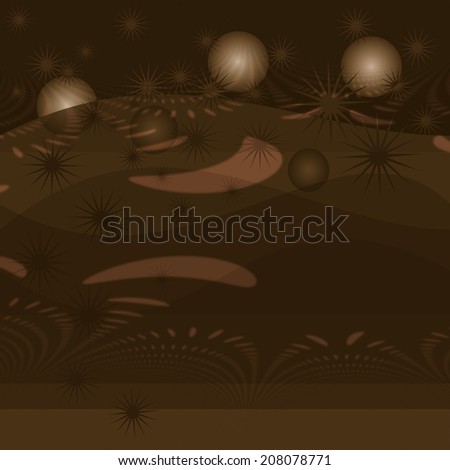 Abstract bronze stars bubble background
