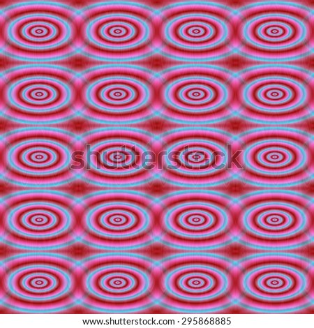Abstract red concentric circles making seamless pattern. Digitally rendered graphic.