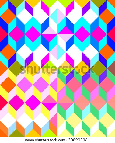 Abstract colorful low poly background in op art style