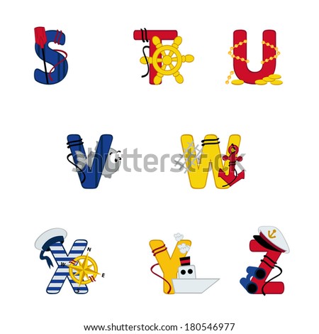 Alphabet Sea From S To Z - Vector Illustration - 180546977 : Shutterstock