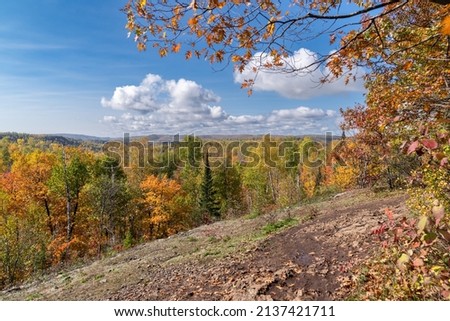 View of autumn colors in the Superior National Forest - Bean and Bear loop trail along the Superior Hiking Trail Foto d'archivio © 