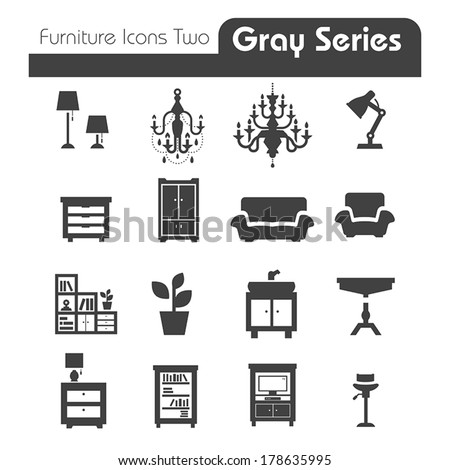 Furniture Icons gray series two