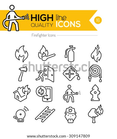 Firefighting Line Icons Series
