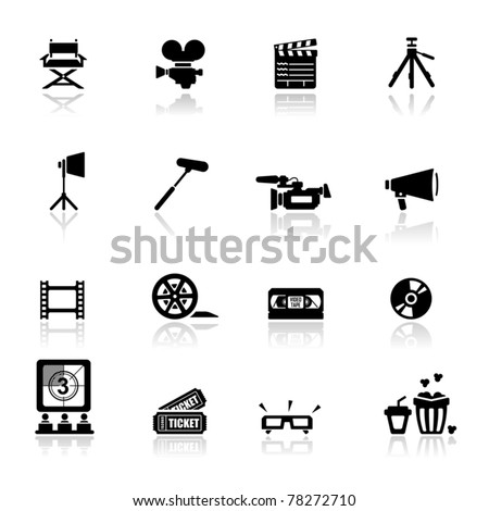 Icons set Cinema and movies