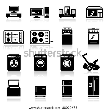 Icons set appliances