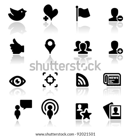 Icons set Social network