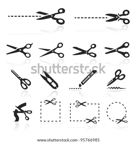 Scissors Icons set