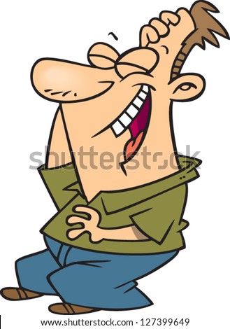 A Vector Illustration Of Cartoon Man Laughing Really Hard - 127399649 ...