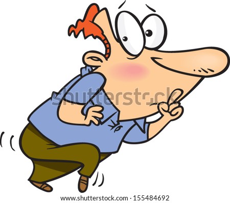 Sneaky Cartoon Man Tiptoeing Stock Vector Illustration 155484692 ...