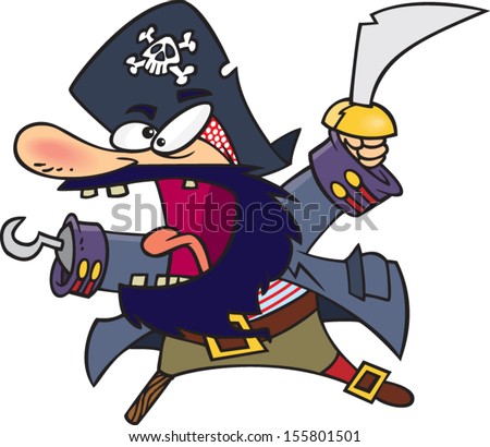 Cartoon Pirate Yelling Stock Vector Illustration 155801501 : Shutterstock